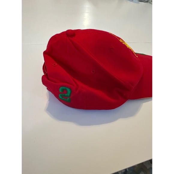 Red Ralph Lauren Fragrances Polo Bear Cap Hat with Green Number 2 Logo - Picture 2 of 4